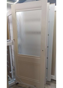 Двері Рим ПО Полотно 800*2000 мм., колір ваніль, полотно+коробка+лиштва на 1 сторону, з врізкою, відкривання ліве Albero