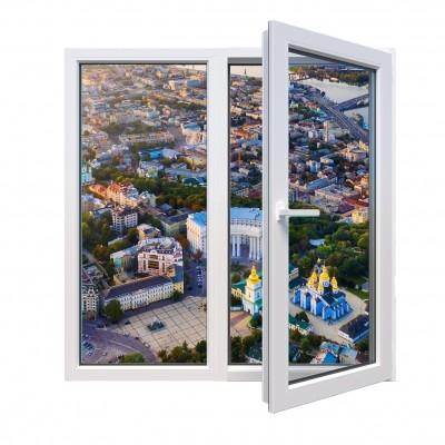 Металлопластиковое окно Viknaroff Fenster 500 двустворчатое с поворотно-откидной створкой 1200 x 1400 мм-0