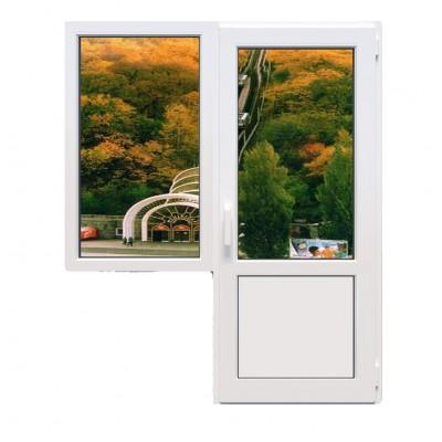 Балконный блок Aluplast Ideal 4000 с глухим окном и поворотно-откидной дверью 1800 x 2100 мм-0