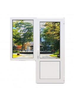 Балконный блок Epsilon Optima с глухим окном и поворотно-откидной дверью 1800 x 2100 мм