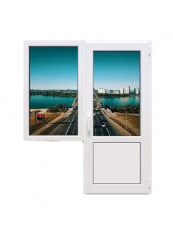 Балконний блок Glasso 7S з глухим вікном і поворотно-відкидними дверима 1800 x 2100 мм