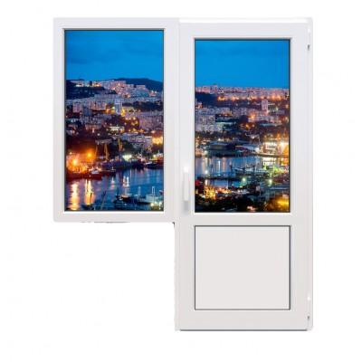 Балконный блок Rehau Euro 70 с глухим окном и поворотно-откидной дверью 1800 x 2100 мм-0