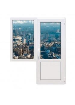 Балконний блок Veka Softline 82 з глухим вікном і поворотно-відкидними дверима 1800 x 2100 мм