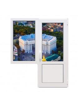 Балконный блок Viknaroff Fenster 500 с глухим окном и поворотно-откидной дверью 1800 x 2100 мм