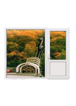 Балконний блок Aluplast Ideal 4000 з глухим панорамним вікном до підлоги 2100 x 2000 мм