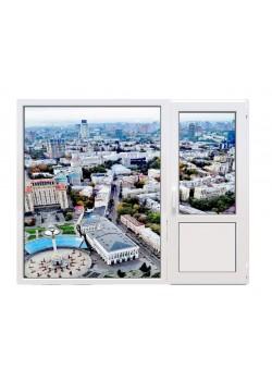 Балконный блок Aluplast Ideal 7000 MD с глухим панорамным окном в пол 2100 x 2000 мм