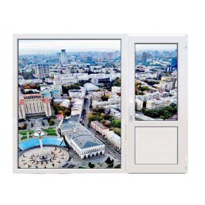 Балконний блок Aluplast Ideal 7000 MD з глухим панорамним вікном до підлоги 2100 x 2000 мм-0