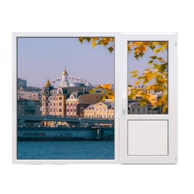 Балконный блок Decco V60 с глухим панорамным окном в пол 2100 x 2000 мм-0