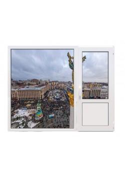 Балконный блок Decco V70 с глухим панорамным окном в пол 2100 x 2000 мм