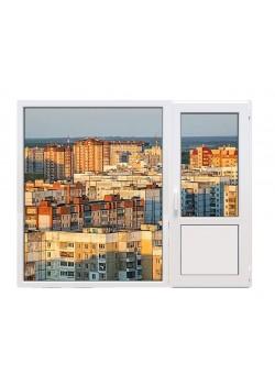 Балконный блок Rehau Euro 60 с глухим панорамным окном в пол 2100 x 2000 мм