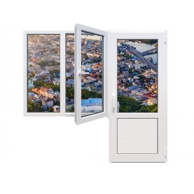 Балконный блок Viknaroff Fenster 500 с двухстворчатым окном и поворотно-откидной створкой 1900 x 2000 мм-0