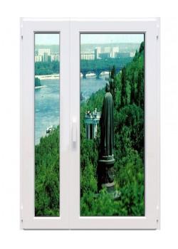 Металлопластиковые двери Rehau Synego полуторные с поворотно-откидной створкой 1200 x 2100 мм