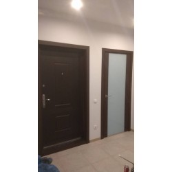 Міжкімнатні Двері SR-01 біле скло Korfad ПВХ плівка