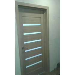Міжкімнатні Двері Лагуна ПВХ (біле скло) "Оміс" ПВХ плівка