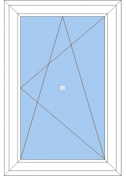 Металлопластиковое окно Viknaroff Fenster 500 одностворчатое поворотно-откидное 1000 x 1000 мм