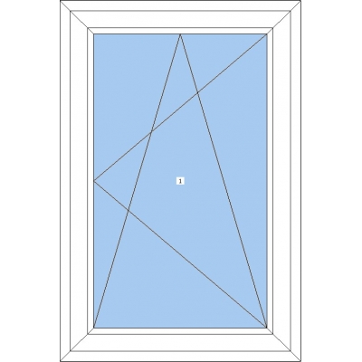 Металлопластиковое окно Viknaroff Fenster 500 одностворчатое поворотно-откидное 1100 x 1000 мм-0