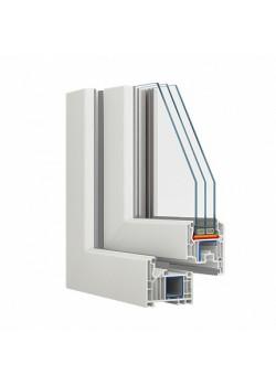 Балконный блок Veka Softline 82 с двумя окнами и поворотно-откидной дверью 2300 x 2100 мм