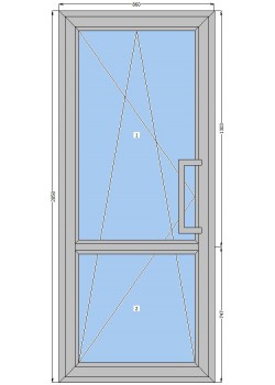 Алюминиевые двери HOFFMANN W70 одинарные со стеклопакетом 860-2050 мм