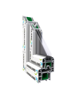 Металлопластиковые двери Viknaland B70-3K полуторные с поворотно-откидной створкой 1200 x 2100 мм