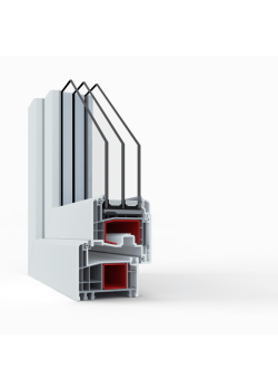 Металлопластиковые двери Viknaroff Gealan S8000 полуторные с поворотно-откидной створкой 1200 x 2100 мм