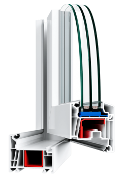 Металлопластиковые двери WHS Halo 72 полуторные с поворотно-откидной створкой 1200 x 2100 мм