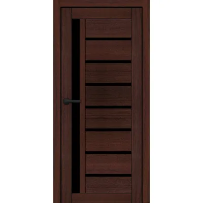 Межкомнатные Двери Portalino Doors PL-ECO-01 с черным стеклом Ламинатин-0