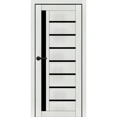 Межкомнатные Двери Portalino Doors PL-ECO-01 с черным стеклом Ламинатин-1
