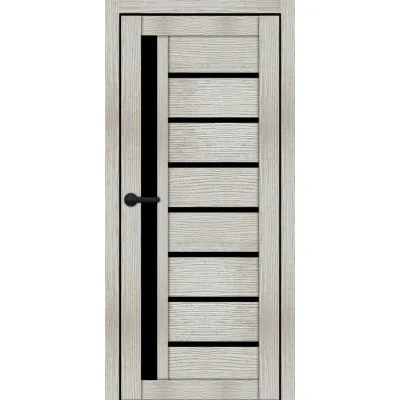 Межкомнатные Двери Portalino Doors PL-ECO-01 с черным стеклом Ламинатин-2