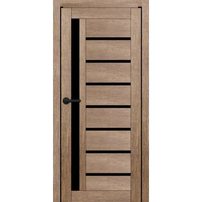 Межкомнатные Двери Portalino Doors PL-ECO-01 с черным стеклом Ламинатин-4