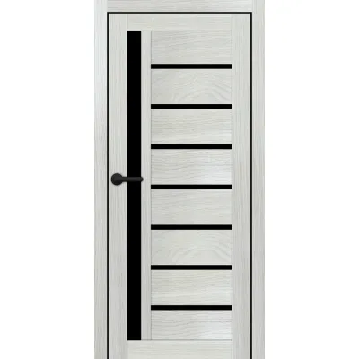 Межкомнатные Двери Portalino Doors PL-ECO-01 с черным стеклом Ламинатин-6