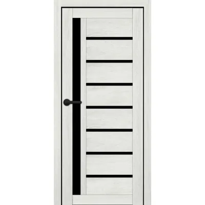 Межкомнатные Двери Portalino Doors PL-ECO-01 с черным стеклом Ламинатин-7