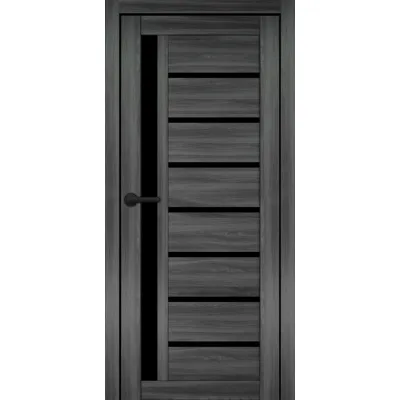 Межкомнатные Двери Portalino Doors PL-ECO-01 с черным стеклом Ламинатин-8