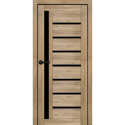 Межкомнатные Двери Portalino Doors PL-ECO-01 с черным стеклом Ламинатин-9