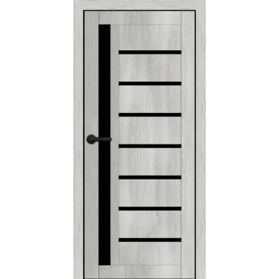 Межкомнатные Двери Portalino Doors PL-ECO-01 с черным стеклом Ламинатин-11