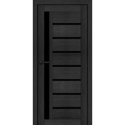 Межкомнатные Двери Portalino Doors PL-ECO-01 с черным стеклом Ламинатин-12