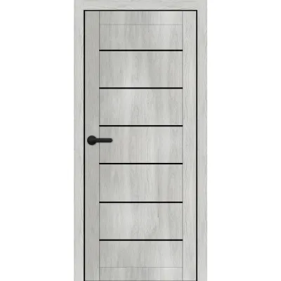 Межкомнатные Двери Portalino Doors PL-ECO-08 Черное стекло Ламинатин-5