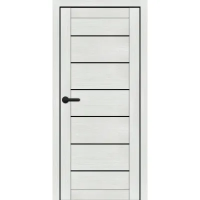 Межкомнатные Двери Portalino Doors PL-ECO-08 Черное стекло Ламинатин-9