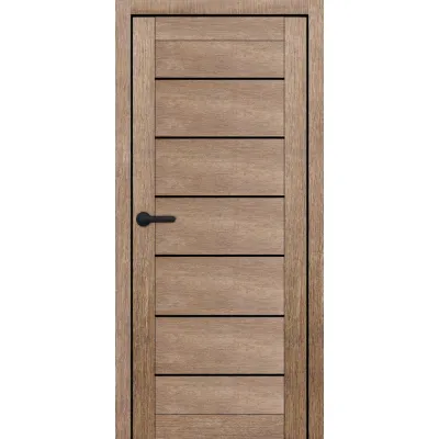 Межкомнатные Двери Portalino Doors PL-ECO-08 Черное стекло Ламинатин-12