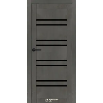 Міжкімнатні Двері Syndicate Doors SD-PVC-118 Чорне скло ПВХ плівка-1