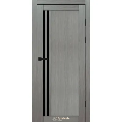 Межкомнатные Двери Syndicate Doors SD-PVC-136 Черное стекло ПВХ плёнка-0