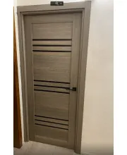 Межкомнатные Двери Leador Doors Sovana серое дерево Черное стекло ПВХ плёнка Межкомнатные Двери Leador Doors Sovana серое дерево Черное стекло ПВХ плёнка
