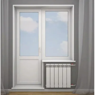 Балконный блок REHAU EURO 60 с глухим окном и поворотно-откидными дверями 1700 x 2100 мм-1