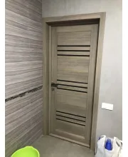 Межкомнатные Двери Leador Doors Sovana серое дерево Черное стекло ПВХ плёнка Межкомнатные Двери Leador Doors Sovana серое дерево Черное стекло ПВХ плёнка