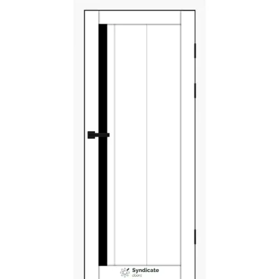 Міжкімнатні Двері Syndicate Doors SD-PVC-124 білий Чорне скло ПВХ плівка-0