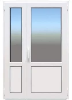 Металлопластиковые двери REHAU EURO 60 полуторные с поворотно-откидной створкой 1000 x 2000 мм