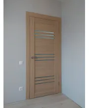 Межкомнатные Двери Leador Doors Sovana дуб мокко Черное стекло ПВХ плёнка
