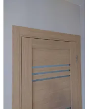 Межкомнатные Двери Leador Doors Sovana дуб мокко Черное стекло ПВХ плёнка