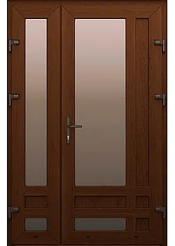 Металлопластиковые двери WDS Полуторные Модель 56