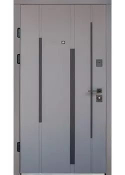 Двери 623 софт-тач элегантный серый/белый супермат (фурнитура хром) "Magda"