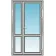 Алюмінієві двері ALUMIL S77 полуторні з поворотною стулкою 1300 x 2100 мм-6-thumb